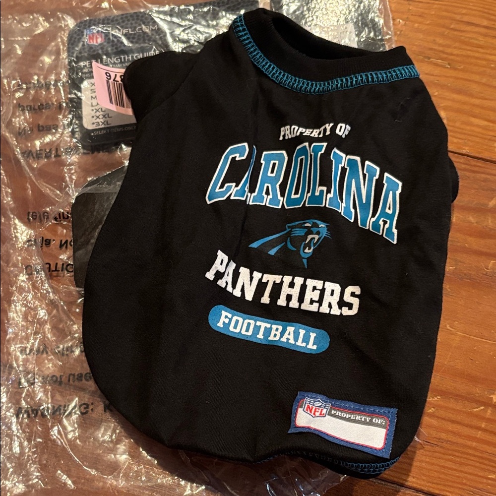 Carolina Panthers pet shirt, size XS